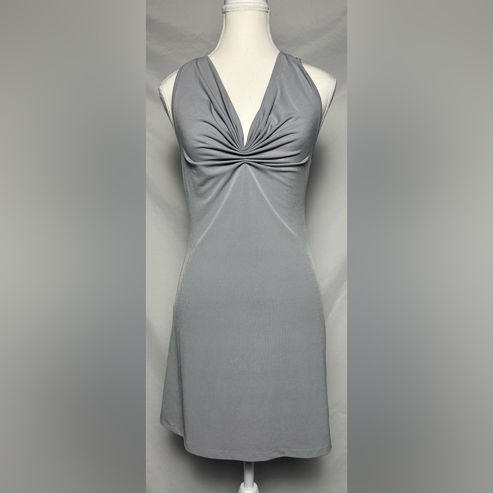 HOT TEMPERED Vintage Grey Y2K Bedazzled Party Gothic Mini Dress Size M